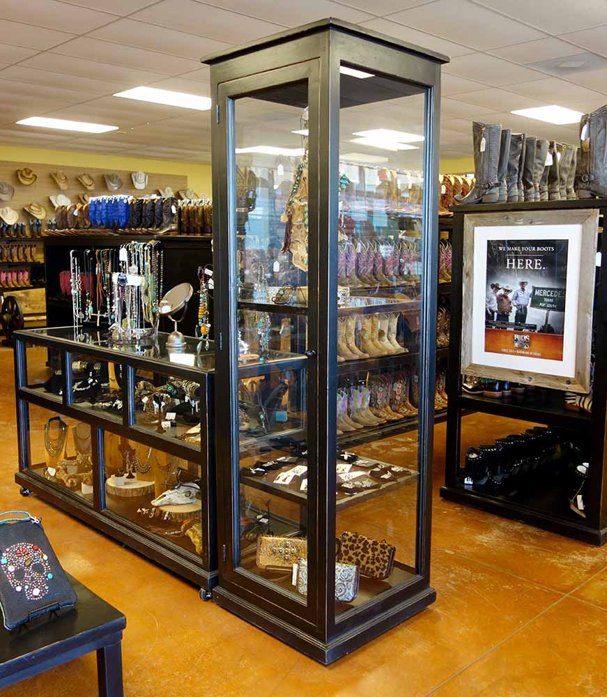 Ranch Racks Display Cabinets Cowboy Hats Boots And Saddles